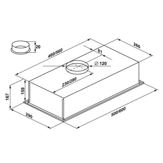 Кухонная вытяжка встраиваемая Maunfeld Crosby Light (C) 60 см белая (УТ000009845)