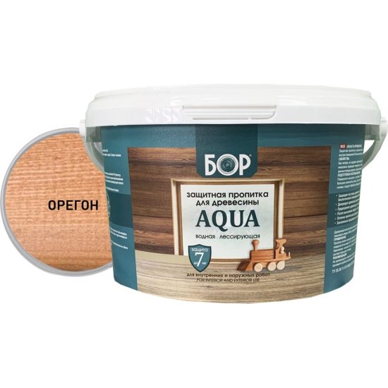 Защитная пропитка для древесины Бор AQUA