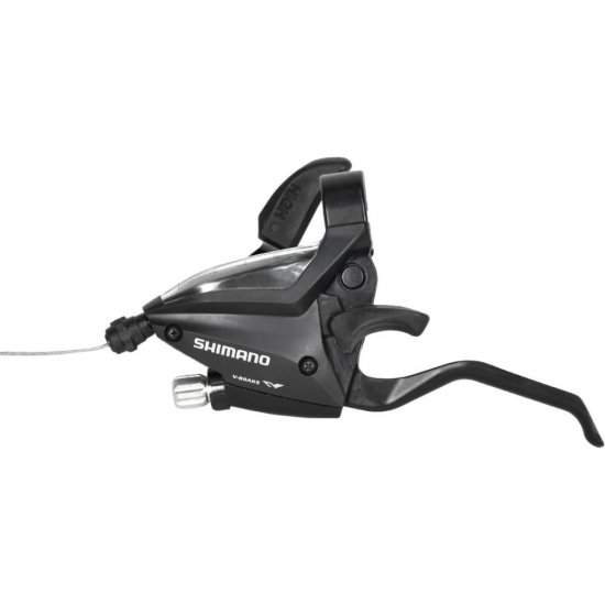 Шифтер/ручка тормоза Shimano STEF500, левая, 3-передачи, трос 1750мм, черный