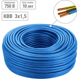 Кабель водопогружной TDM ELECTRIC КВВ 3x1.5, 100 м