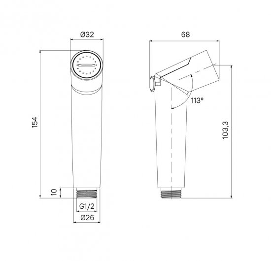 Лейка для гигиенического душа Iddis Agua SLMBL0Gi20 цвет черный матовый