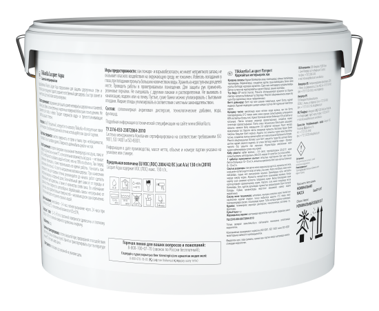 Лак интерьерный Tikkurila Lacquer Aqua База EP бесцветный полуглянцевый 9 л