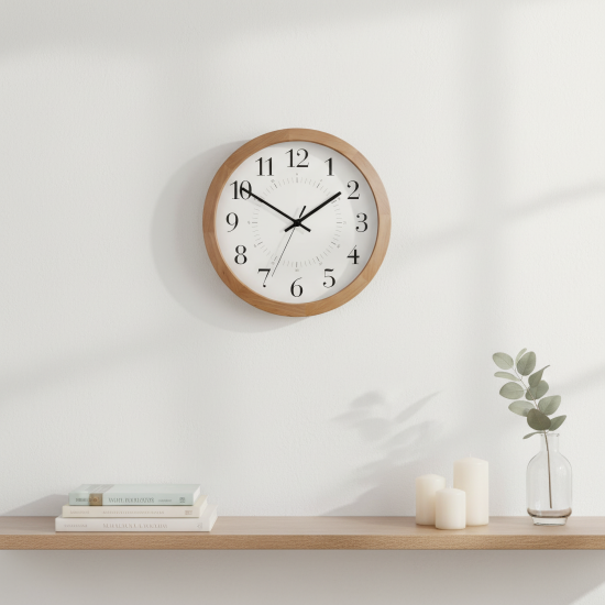 Часы настенные Troykatime Дерево круглые пластик цвет белый/бежевый бесшумные ø28 см