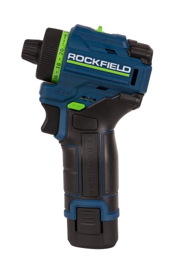 Дрель-шуруповерт аккумуляторная бесщеточная Rockfield RF1002BK, 12 В Li-ion 2x2 Ач