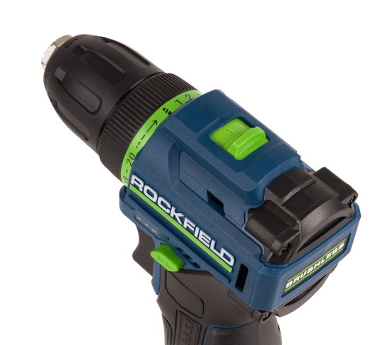 Дрель-шуруповерт аккумуляторная бесщеточная Rockfield RF1002BK, 12 В Li-ion 2x2 Ач