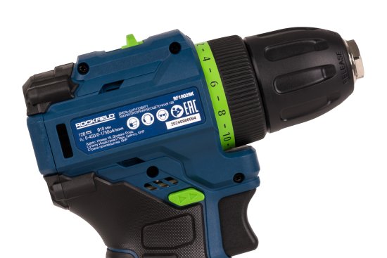 Дрель-шуруповерт аккумуляторная бесщеточная Rockfield RF1002BK, 12 В Li-ion 2x2 Ач