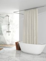 Штора для ванной Zenfort Ромбы 180x200 см полиэстер цвет кремовый