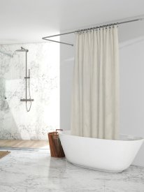 Штора для ванной Zenfort Ромбы 180x200 см полиэстер цвет кремовый