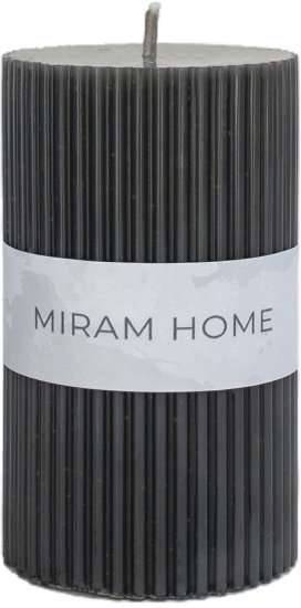 Свеча столбик Ribbed 6 4027777-10 черная 10 см