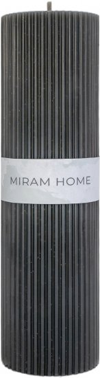 Свеча столбик Ribbed 6 4027777-20 черная 20 см