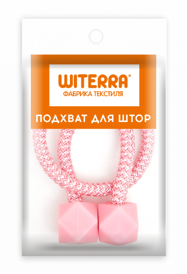 Подхват-магнит для штор Кубики 220x30 см полиэстер цвет розовый