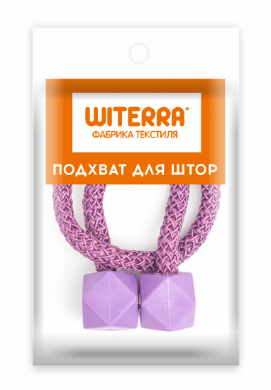 Подхват-магнит для штор Кубики 220x30 см полиэстер цвет сиреневый