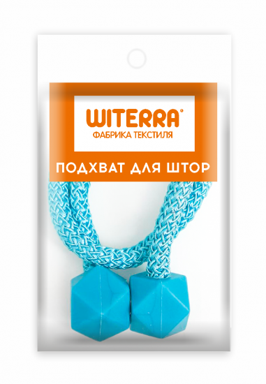 Подхват-магнит для штор Кубики 220x30 см полиэстер цвет бирюзовый