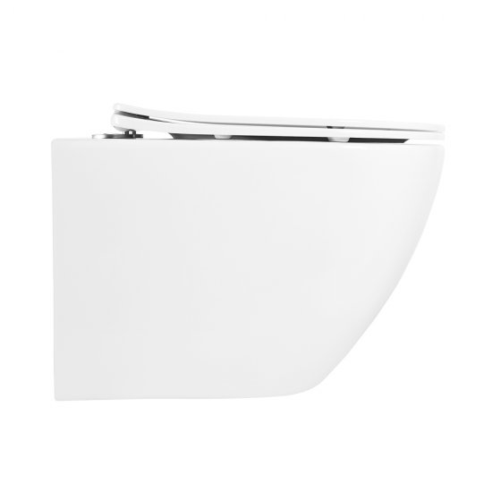 Унитаз подвесной BelBagno Uno безободковый с сиденьем дюропласт микролифт (BB3105CHR/SC)