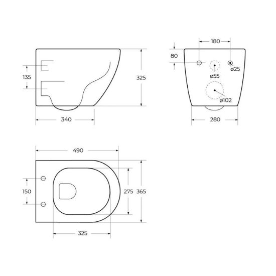 Унитаз подвесной BelBagno Uno безободковый с сиденьем дюропласт микролифт (BB3105CHR/SC)