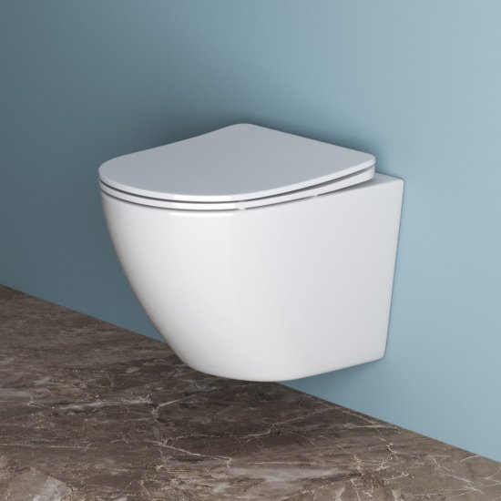 Унитаз подвесной BelBagno Uno безободковый с сиденьем дюропласт микролифт (BB3105CHR/SC)