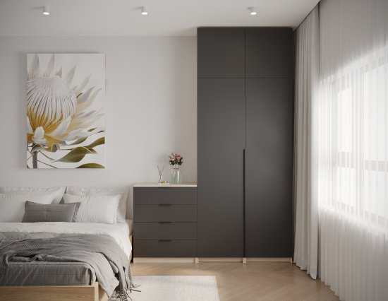 Дверь для шкафа Лион София грей 59.6x38x1.8 см ЛДСП цвет серый