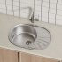 Мойка для кухни Iddis Suno d46х18 см врезная с крылом сталь (SUN65SDi77)