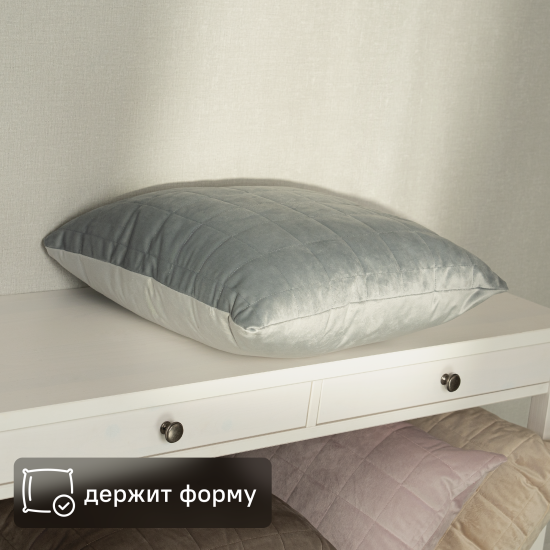 Подушка Inspire Etna 50x50 см велюр цвет серый