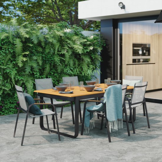 Стол садовый Naterial Calypso 199x100x74 см алюминий темно-серый