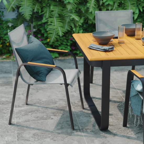 Стол садовый Naterial Calypso 199x100x74 см алюминий темно-серый