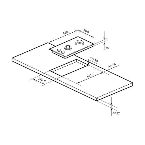 Варочная панель газовая Lex GVG 325 WH 2 конфорки белая
