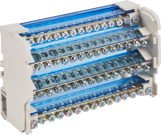 Шина нулевая на IEK DIN-рейку в корпусе 4x15 3L+PEN