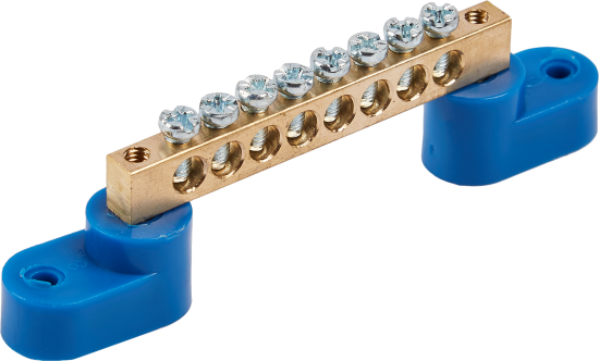 Шина N TDM Electric 6x9 мм 8 групп на двух угловых изоляторах