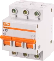 Автоматический выключатель TDM Electric ВА47-63 3P C25 А 4.5 кА SQ0218-0021