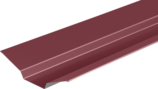 Ендова верхняя 115x30x115 мм 2 м RAL 3005 0.4 мм красный