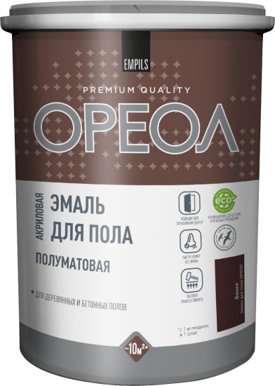 Эмаль акриловая для пола Ореол полуматовая цвет венге 0.9 кг