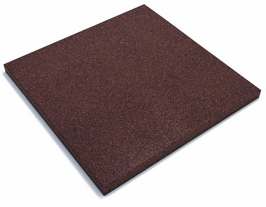Плитка резиновая 500x500x30 мм коричневый 0.25 м²