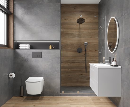 Глазурованный керамогранит Ceradim Calgary Nero 60x120 см 1.44 м² матовый цвет графит