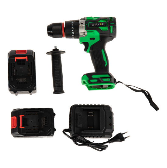 Дрель-шуруповерт аккумуляторная ударная бесщеточная Zitrek Green Impact 084-1072, 18 В Li-ion 2x5 Ач