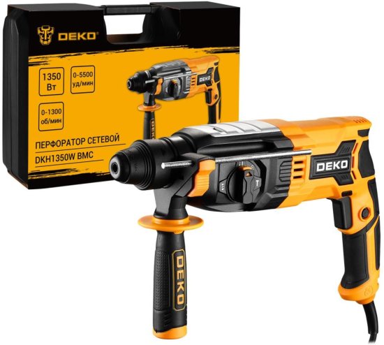 Перфоратор сетевой SDS-plus Deko DKH1350W 084-1032, 1350 Вт, 3.2 Дж