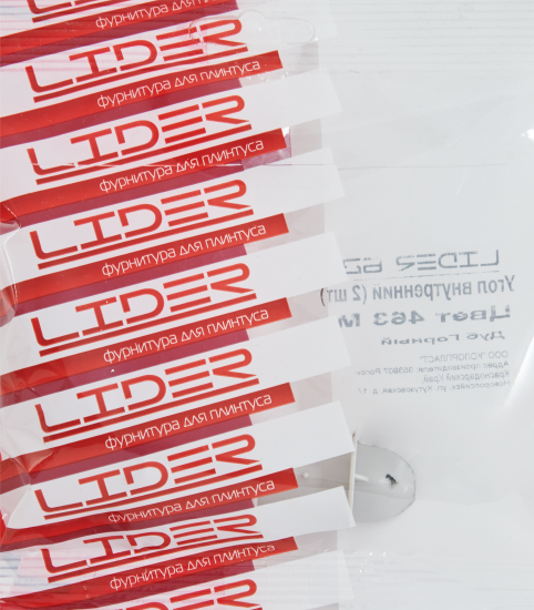 Угол внутренний для плинтуса «Дуб Горный», высота 62 мм, 2 шт.