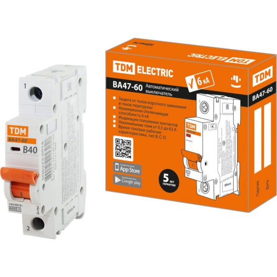 Автоматический выключатель TDM ELECTRIC ВА47-60