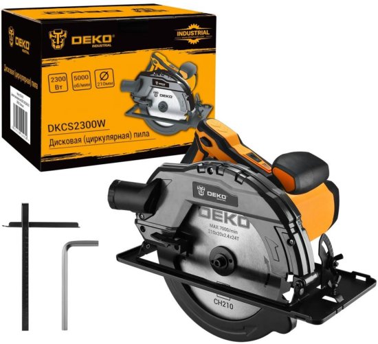 Пила циркулярная сетевая Deko DKCS2300W, 2300 Вт, 210 мм