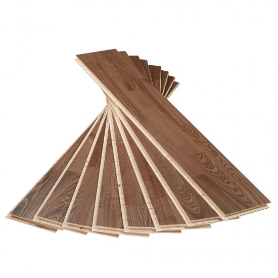 Паркетная доска Polarwood ясень электро 1,678 кв.м 14 мм трехполосная брашированная