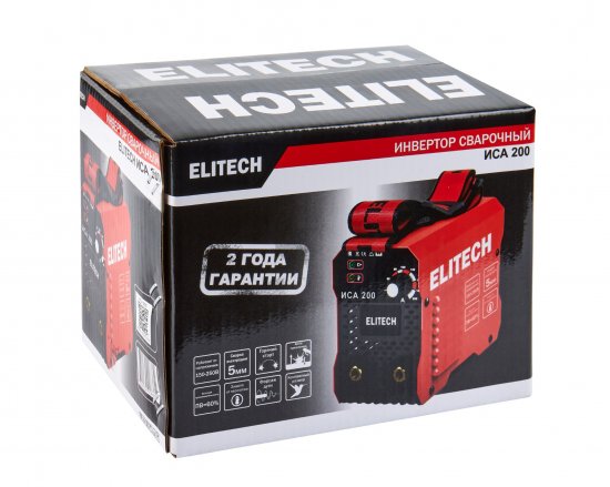 Сварочный аппарат инверторный Elitech ИСА200, 200 А, до 5 мм