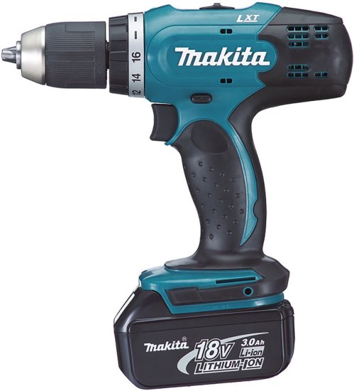Дрель-шуруповерт аккумуляторная Makita DDF453SYE, 18 В Li-ion 2x1.5 Ач