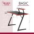 Стол компьютерный игровой 110х59 см карбон/красный Basic