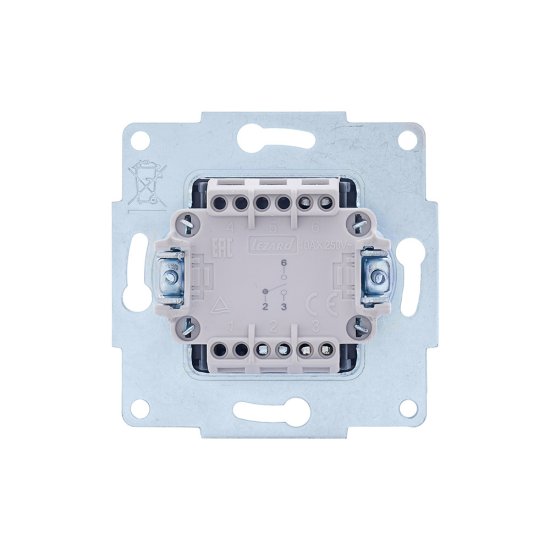 Выключатель Lezard Vesna одноклавишный встраиваемый белый проходной (742-0288-105)