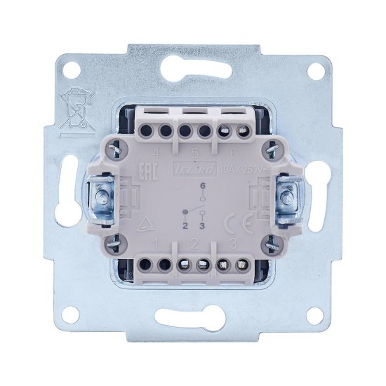 Выключатель Lezard Vesna одноклавишный встраиваемый крем проходной (742-0388-105)