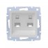 Розетка компьютерная Lezard Vesna встраиваемая белая 2хRJ45 (742-0288-141)