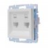 Розетка компьютерная Lezard Vesna встраиваемая белая 2хRJ45 (742-0288-141)