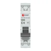Автоматический выключатель модульный EKF PROxima ВА 47-63N 1P 4А тип C 6 кА 230 В (M636104C)