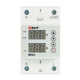 Реле напряжения и тока модульное EKF PROxima 230 В 63 А тип AC с дисплеем (MRVA-63A)