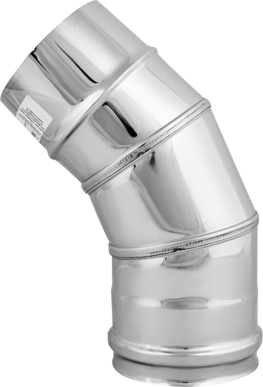 Отвод для дымохода D110 221x180 мм нержавеющая сталь AISI 430x0.5 мм