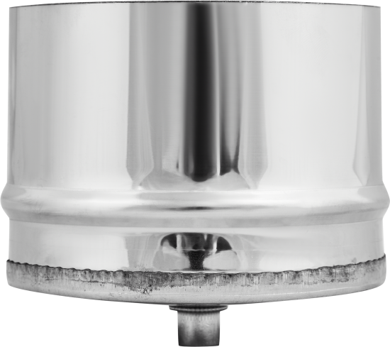 Конденсатоуловитель для дымохода D110 75x110 мм нержавеющая сталь AISI 430x0.5 мм